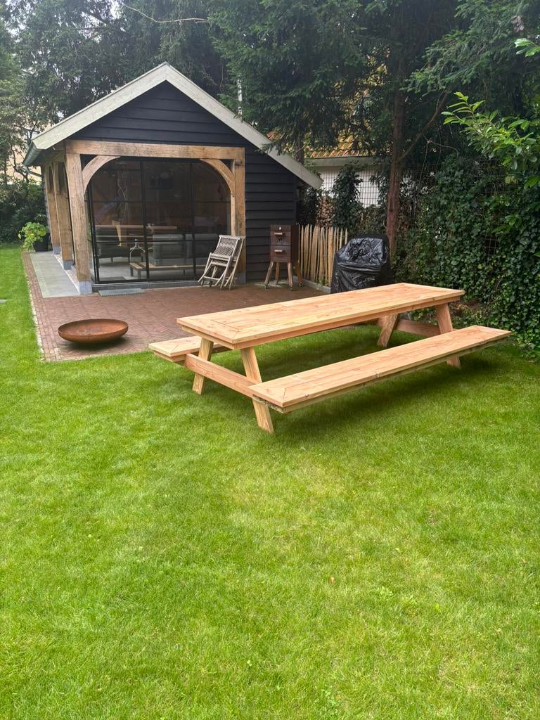 Douglashout picknicktafel, Tuin en Terras, Tuintafels, Ophalen of Verzenden, Rechthoekig, Hout