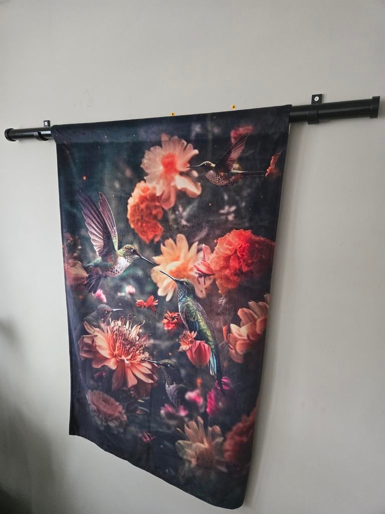 Mooie wanddecoratie met kolibries en bloemen, Ophalen of Verzenden, Zo goed als nieuw