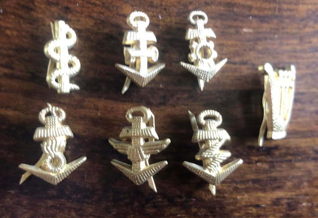 DUITS Bundes Marine 7 verschillende laufbahn abzeichen, Verzenden, Marine, Duitsland, Embleem of Badge