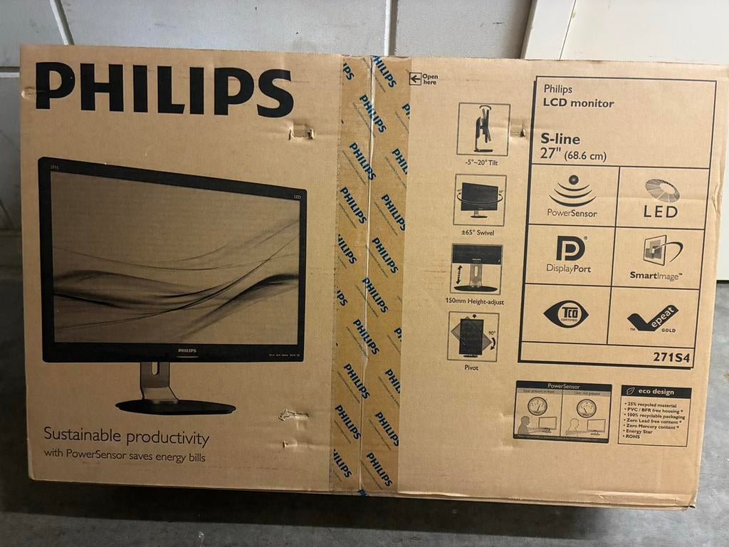 Philips 271S4 LCD Monitor - 27 inch, Verzenden, Nieuw, Full HD, DisplayPort