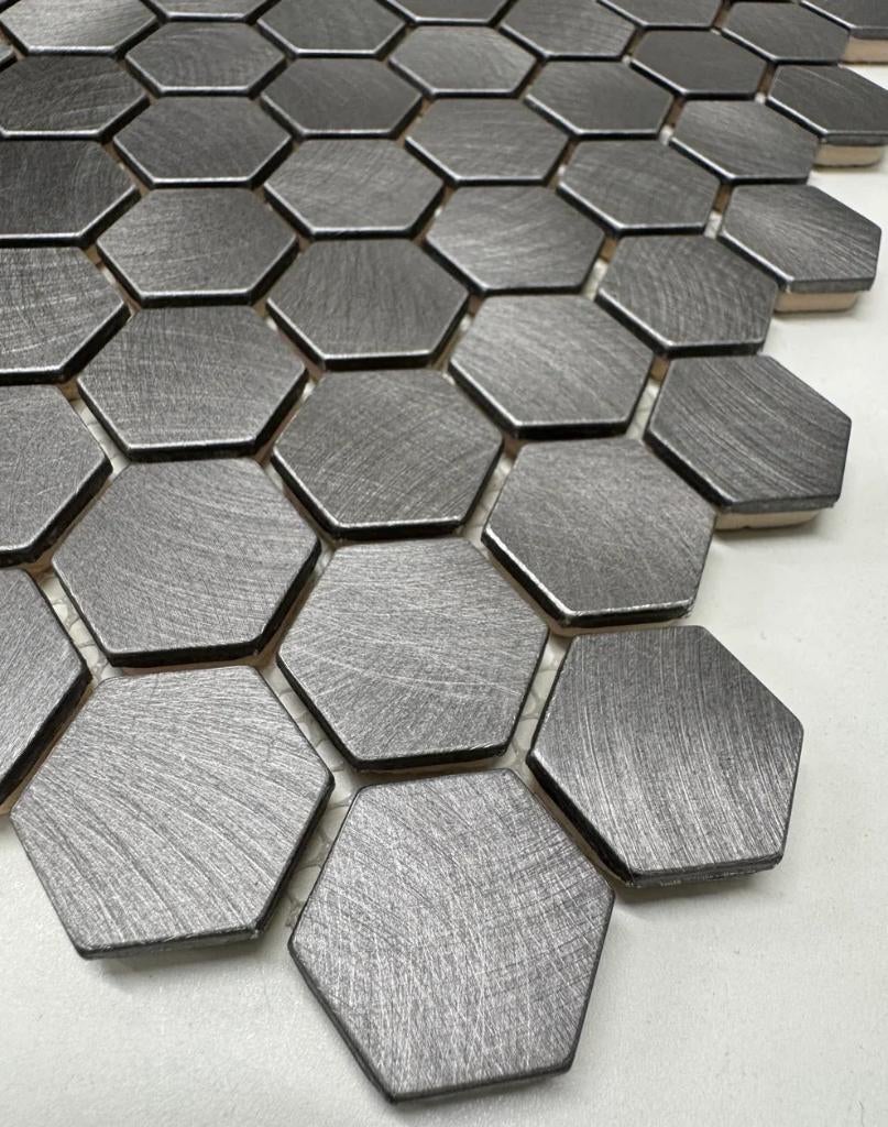 Reflections Gun Metal Hexagon Mozaiek, Nieuw, Ophalen of Verzenden, 20 tot 40 cm, Minder dan 5 m²