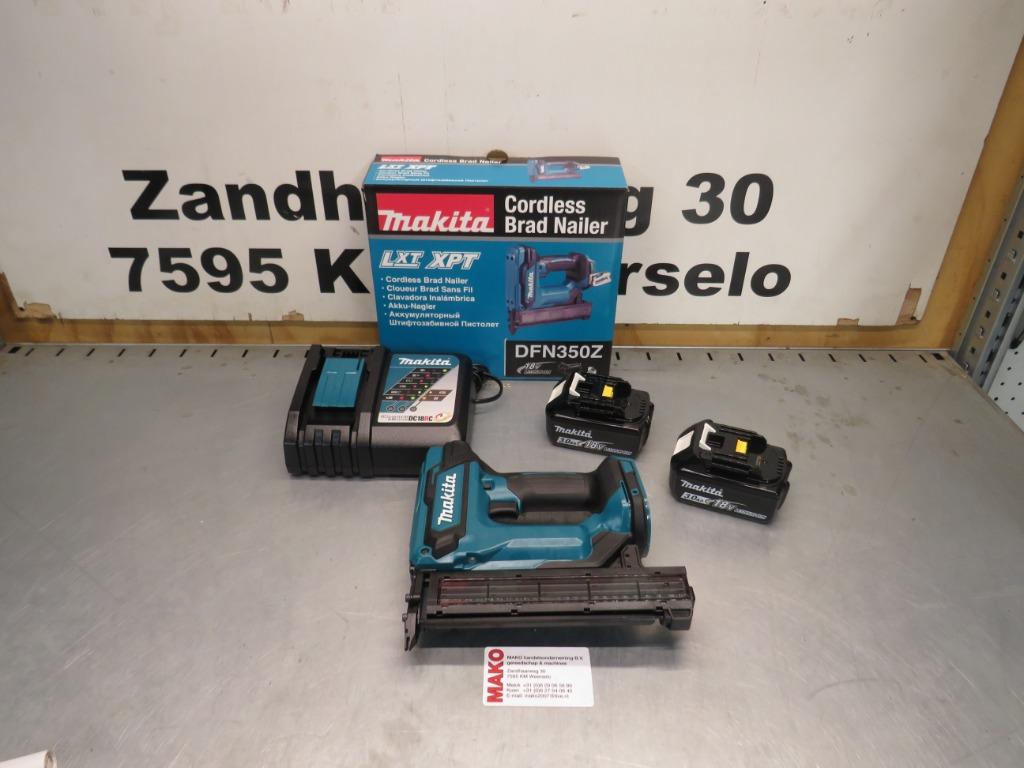 Makita DFN350 18V Li-Ion accu brad tacker accus en lader, Doe-het-zelf en Verbouw, Gereedschap | Handgereedschap, Ophalen of Verzenden