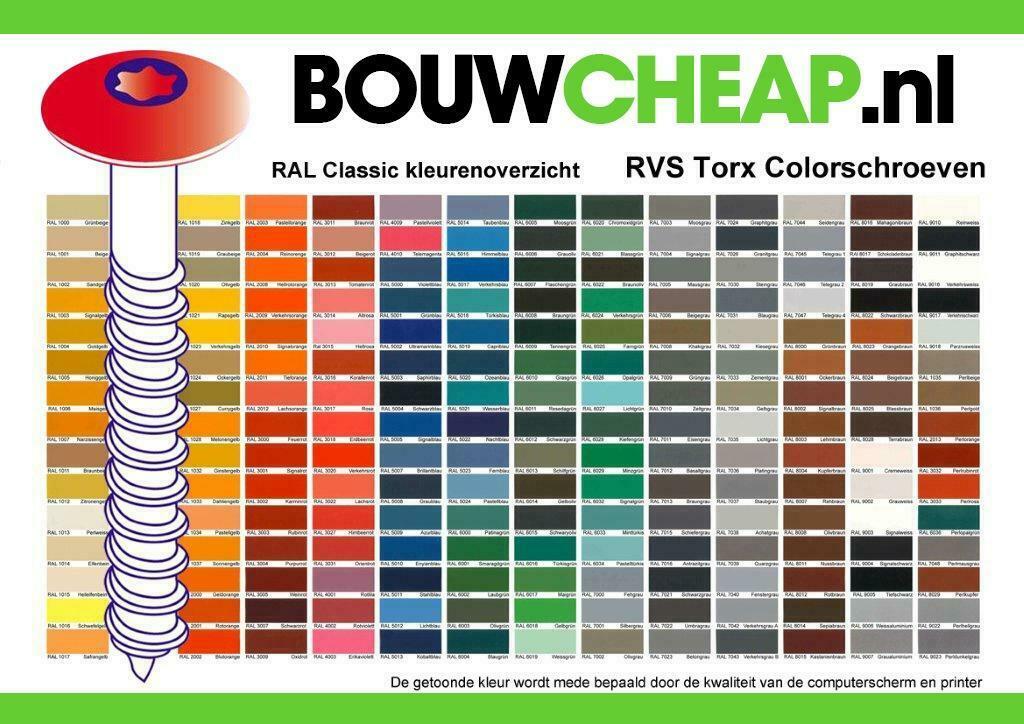 RVS COLORSCHROEVEN TBV MONTAGE HPL PLAAT, Ophalen of Verzenden, Nieuw, HPL