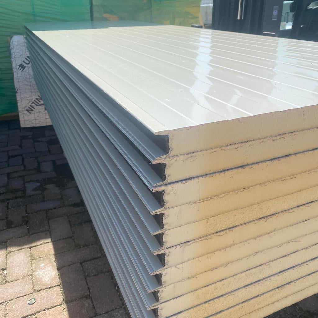 Sandwichpanelen 40mm wit, wandpanelen lengtes 2,5 tot 6m, Ophalen of Verzenden, Nieuw, Overige materialen, 20 tot 50 mm