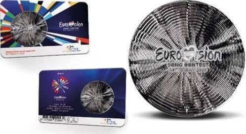 2x 65 jaar Eurovisie Songfestival Penning in coincard!!!, Postzegels en Munten, Munten | Nederland, Setje, Euro's, Koningin Beatrix