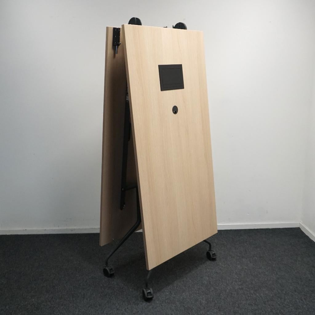 Mara Klaptafel Verrijdbaar | 320 x 80 cm | met Kabeldoorvoer, Gebruikt, -, -, Eikenhout