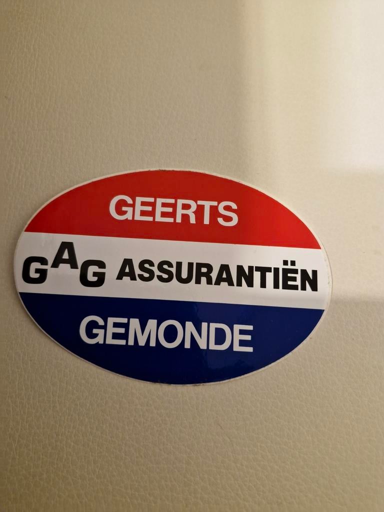 5580 Sticker Geerts GAG Assurantiën Gemonde, Ophalen of Verzenden, Zo goed als nieuw