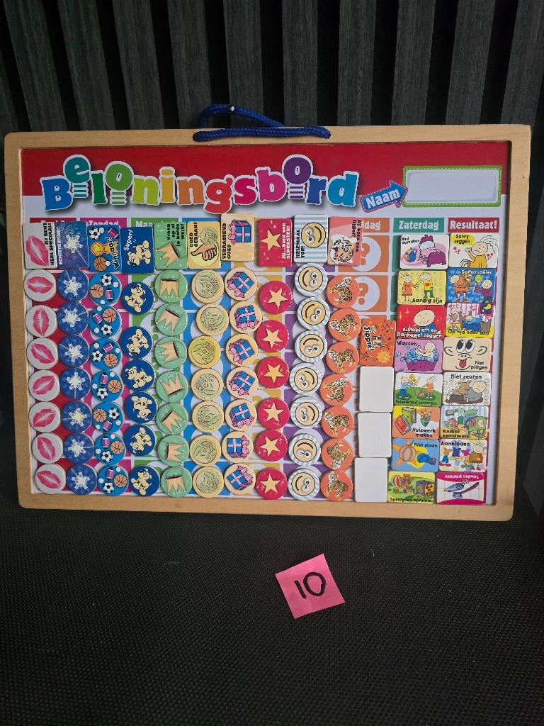 Houten beloningsbord met pictorogrammen 39/30, Ophalen of Verzenden, Zo goed als nieuw, Taal en Lezen