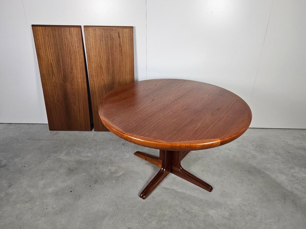 Vintage Deense ronde eettafel, teak, Antiek en Kunst, Antiek | Meubels | Tafels, Ophalen of Verzenden