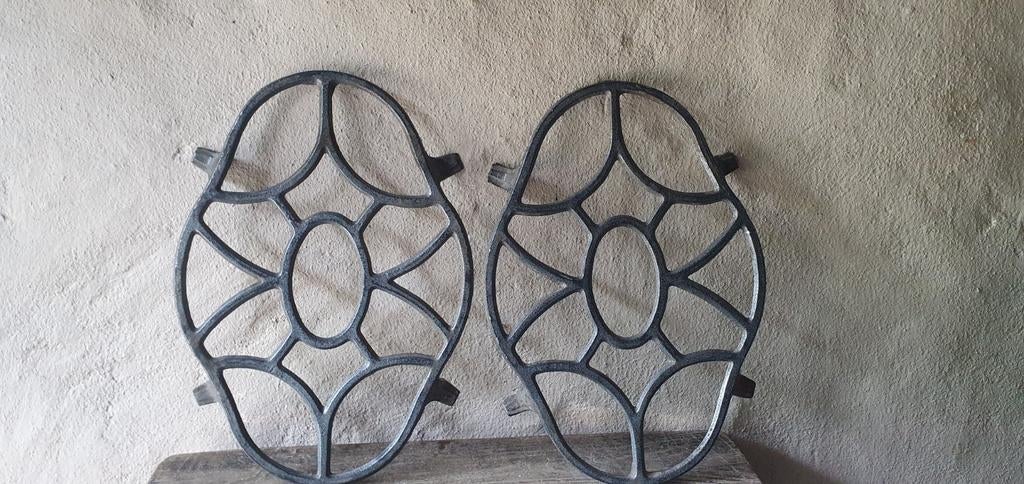 Set(2) franse vintage aluminium onderzetters onderzetters, Antiek en Kunst, Curiosa en Brocante, Ophalen of Verzenden
