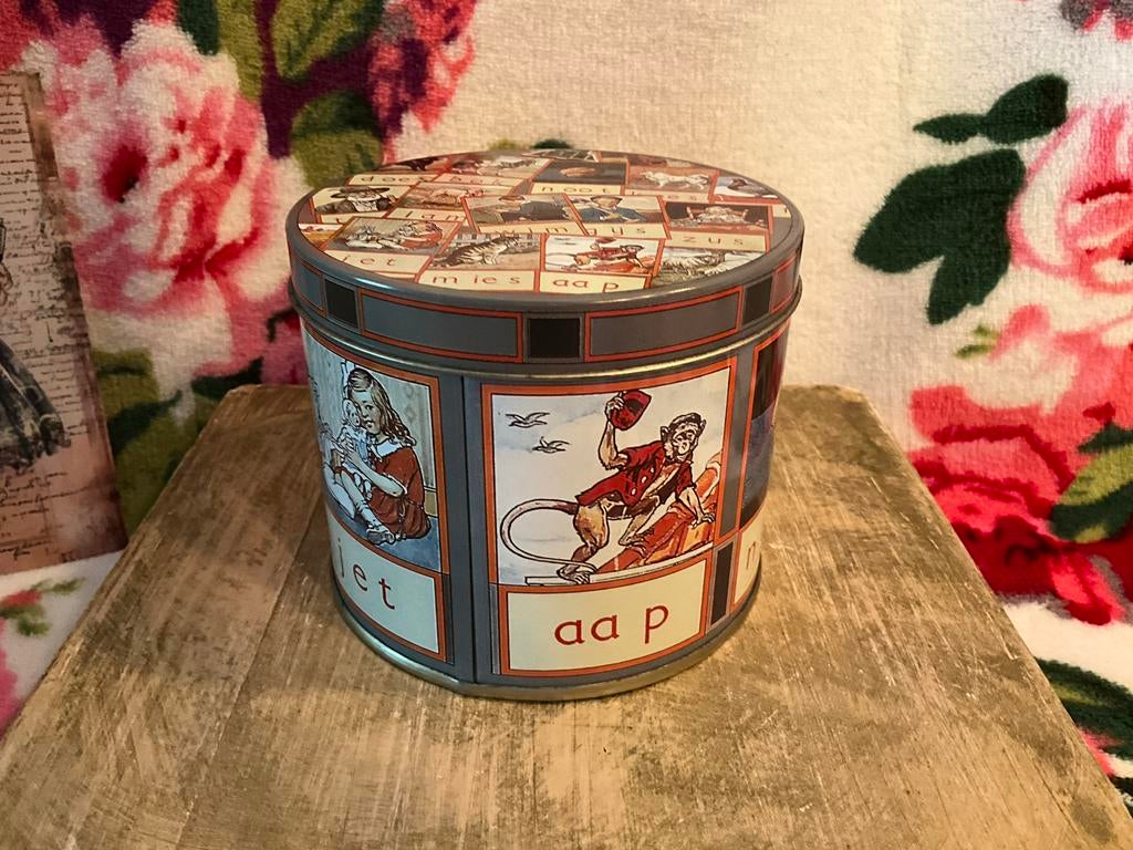 Vintage Aap Noot Mies Blikje in perfecte staat., Ophalen of Verzenden, Zo goed als nieuw, Koek(jes), Overige merken