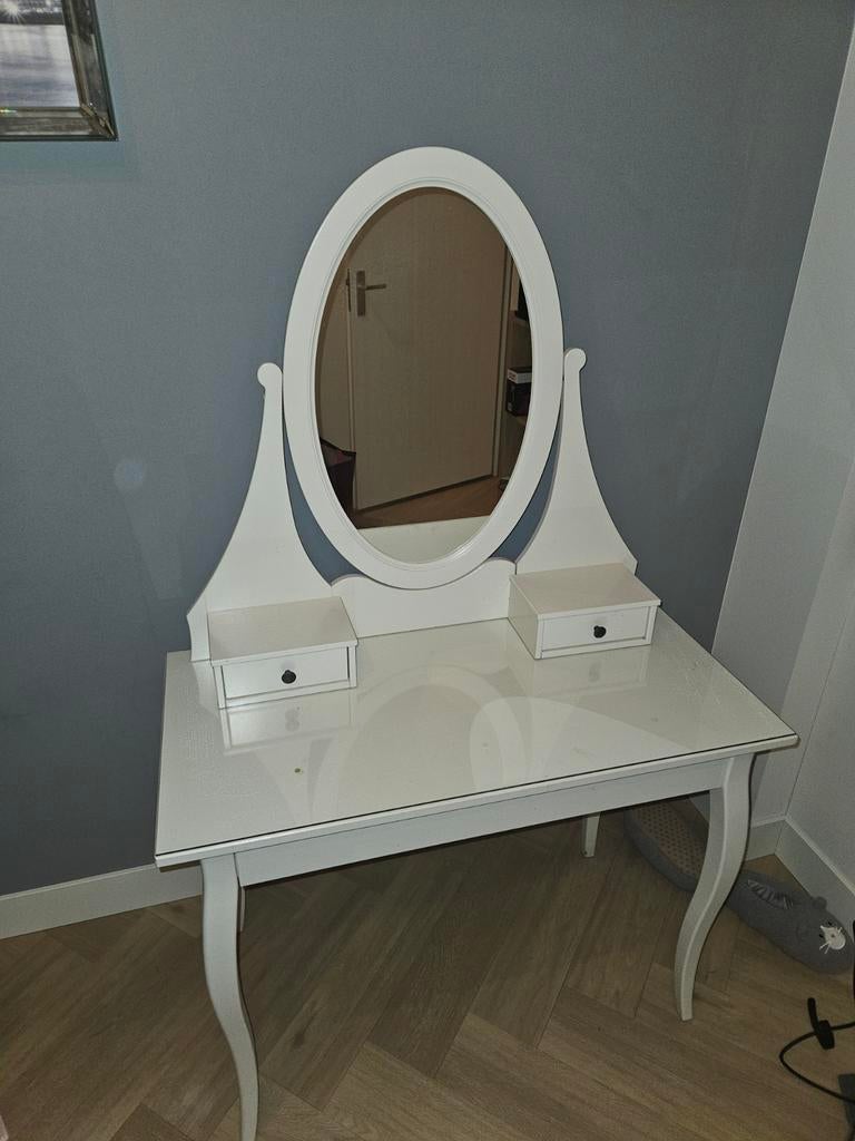 Mooie IKEA Kaptafel met Spiegel, Ophalen, Gebruikt, 100 tot 150 cm, 50 tot 100 cm