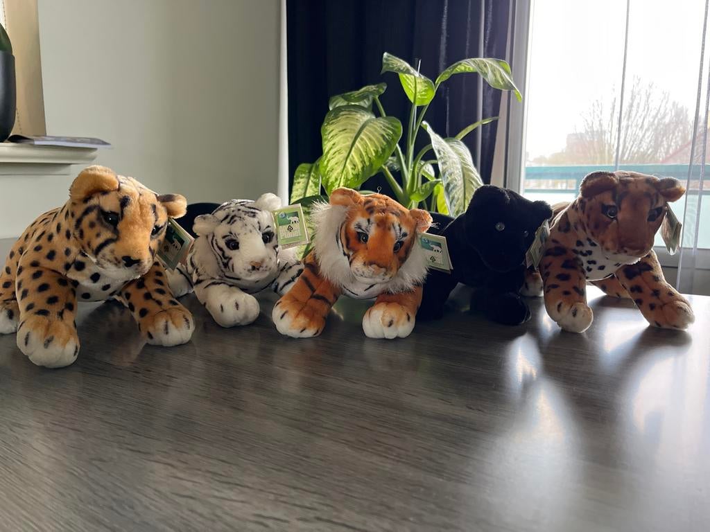 Animal Planet Knuffels: Tijger, Panter, Poema, Jaguar, Ophalen of Verzenden, Zo goed als nieuw, Overige typen