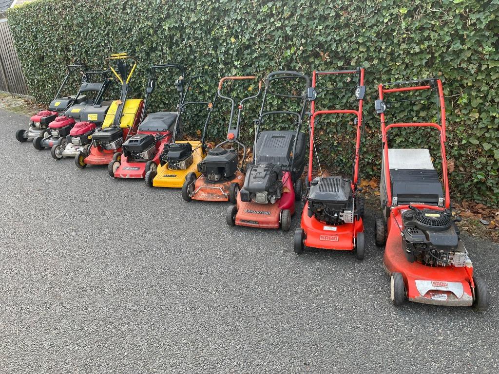 gebruikte loopmaaier alles in 1 koop T.E.A.B. Honda Sabo enz, Tuin en Terras, Cirkelmaaier, Gebruikt, Info@reekers-tuinmachines.nl