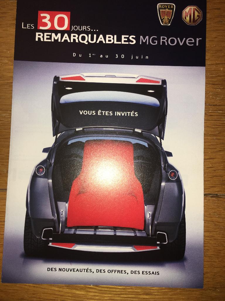 Rover 25 45 75 MG ZR ZS ZT ZT-T TF brochure folder Frankrijk, Boeken, Ophalen of Verzenden, Zo goed als nieuw, Overige merken