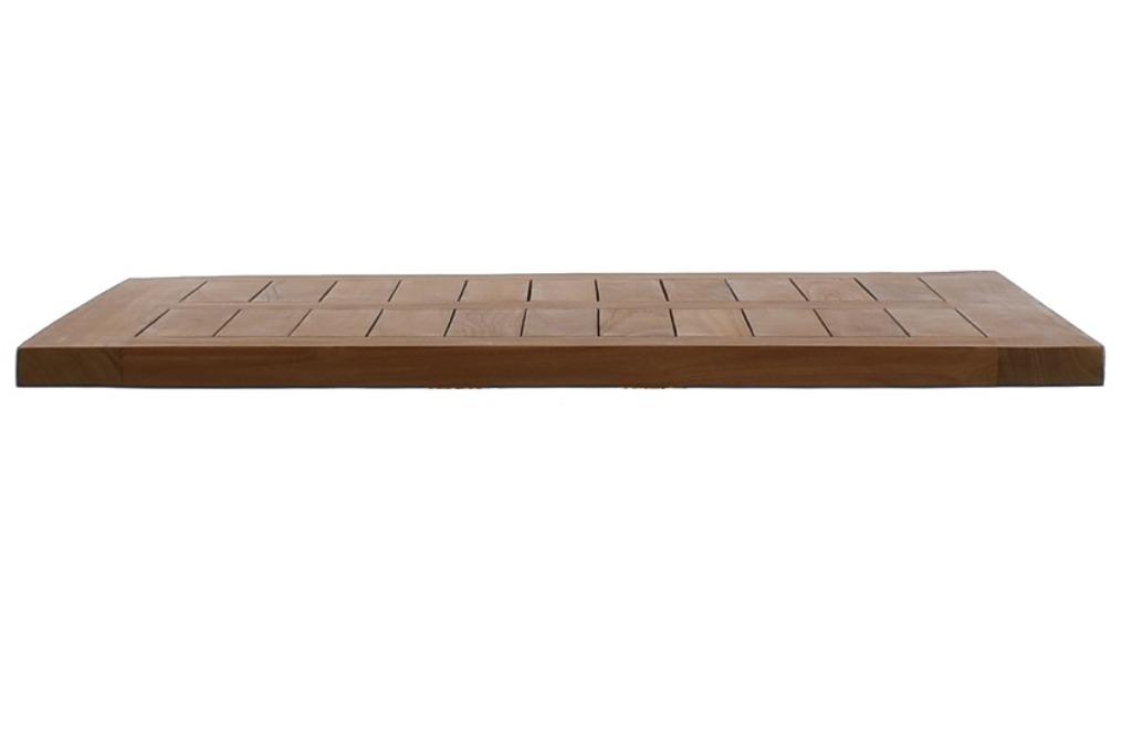 Teakhouten tafel met gietijzer onderstel vierkant 70 x 70 cm, Teakhout, 50 tot 100 cm, Vierkant, Nieuw