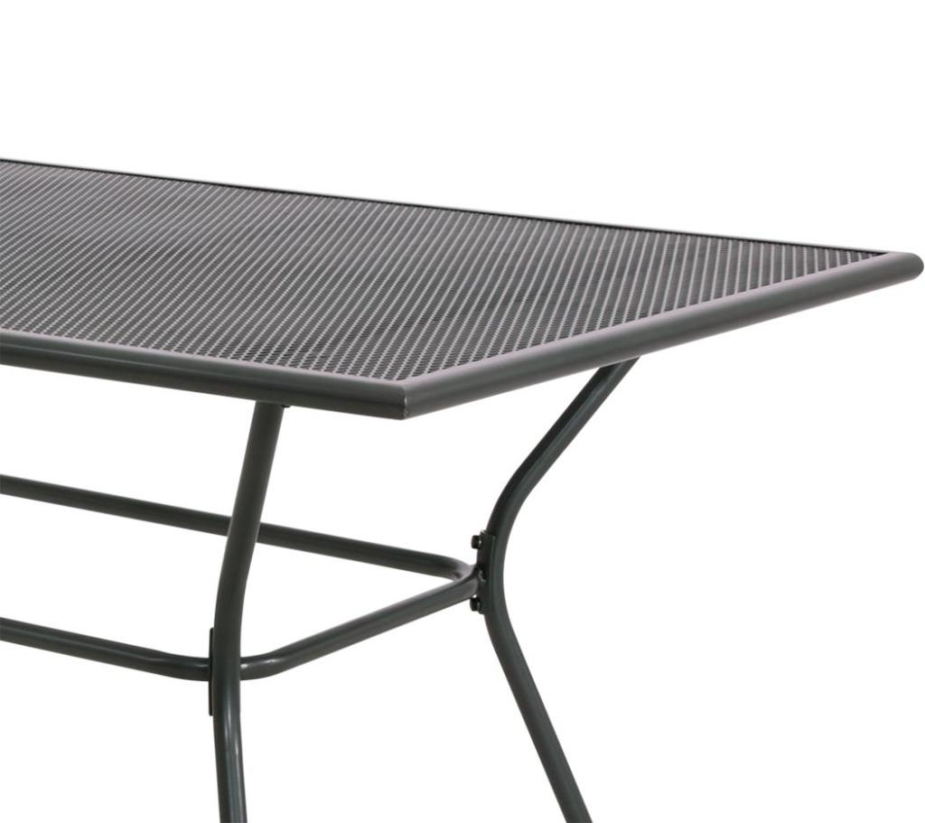 Tuintafel grijs metaal rechthoek 145 x 90 cm model Nordic, Ophalen of Verzenden, Nieuw, Rechthoekig, Metaal