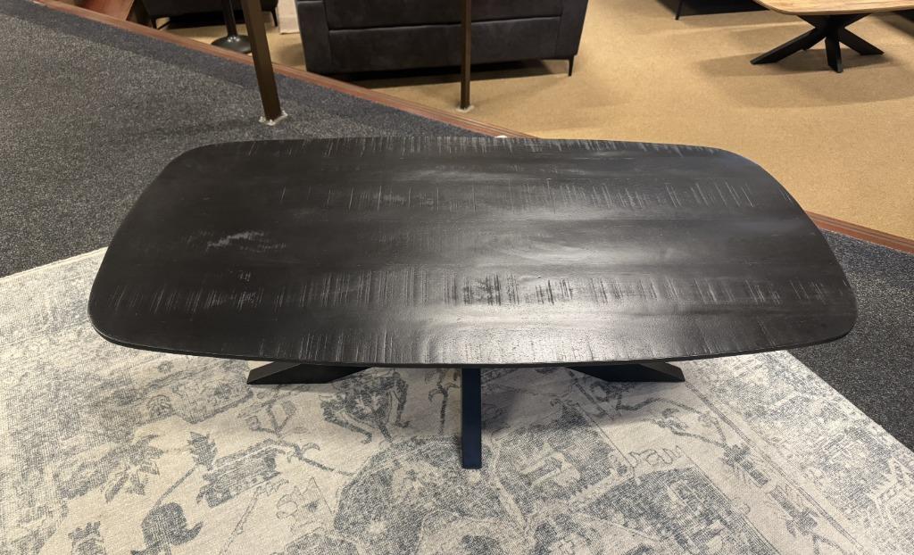Salontafel Deens ovaal 130cm Zwart Direct/Leverbaar E-2253, 100 tot 150 cm, Nieuw, 50 tot 100 cm, #Salontafel#Zwart#Ovaal#Spinpoot#Deens#Meubel