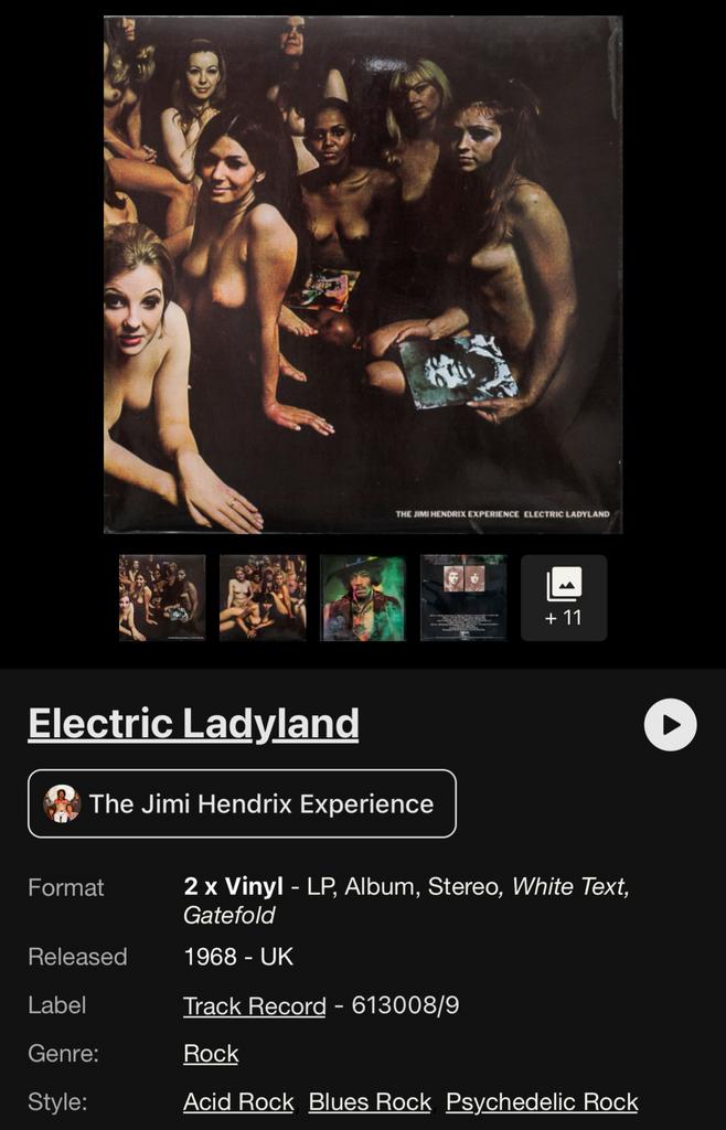 Electric Ladyland 2 x Vinyl - LP, Album, Stereo, White Text,, Ophalen of Verzenden, Gebruikt, 12 inch
