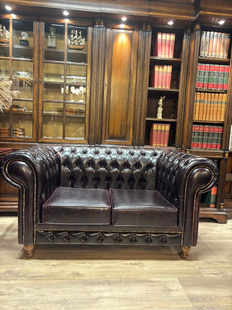 Chesterfield set 2 zits & fauteuil, Huis en Inrichting, Banken | Bankstellen, Ophalen, Overige materialen, Info@chesterfieldjunkie.nl