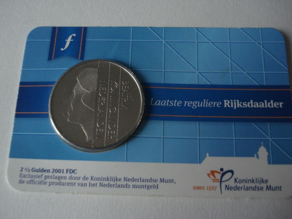 LAATSTE  RIJKSDAALDER  IN COINCARD, Ophalen of Verzenden, Koningin Beatrix, 2½ gulden, Losse munt