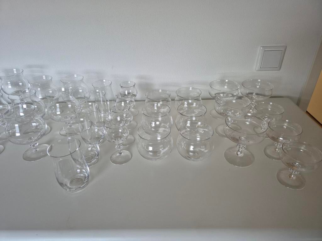 Royal Leerdam Kristallen Glasservies - 62 Delig, Ophalen, Zo goed als nieuw, Glas, Klassiek