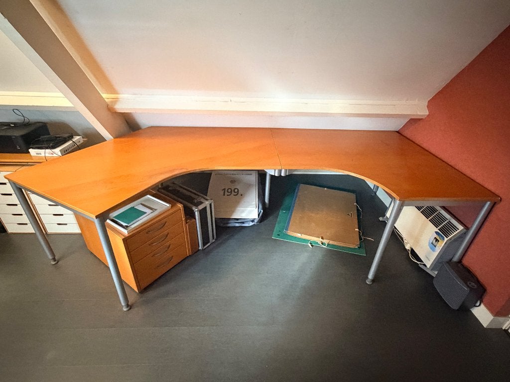 Bureau hoek, Ophalen, Demontabel, Hout, 285 cm