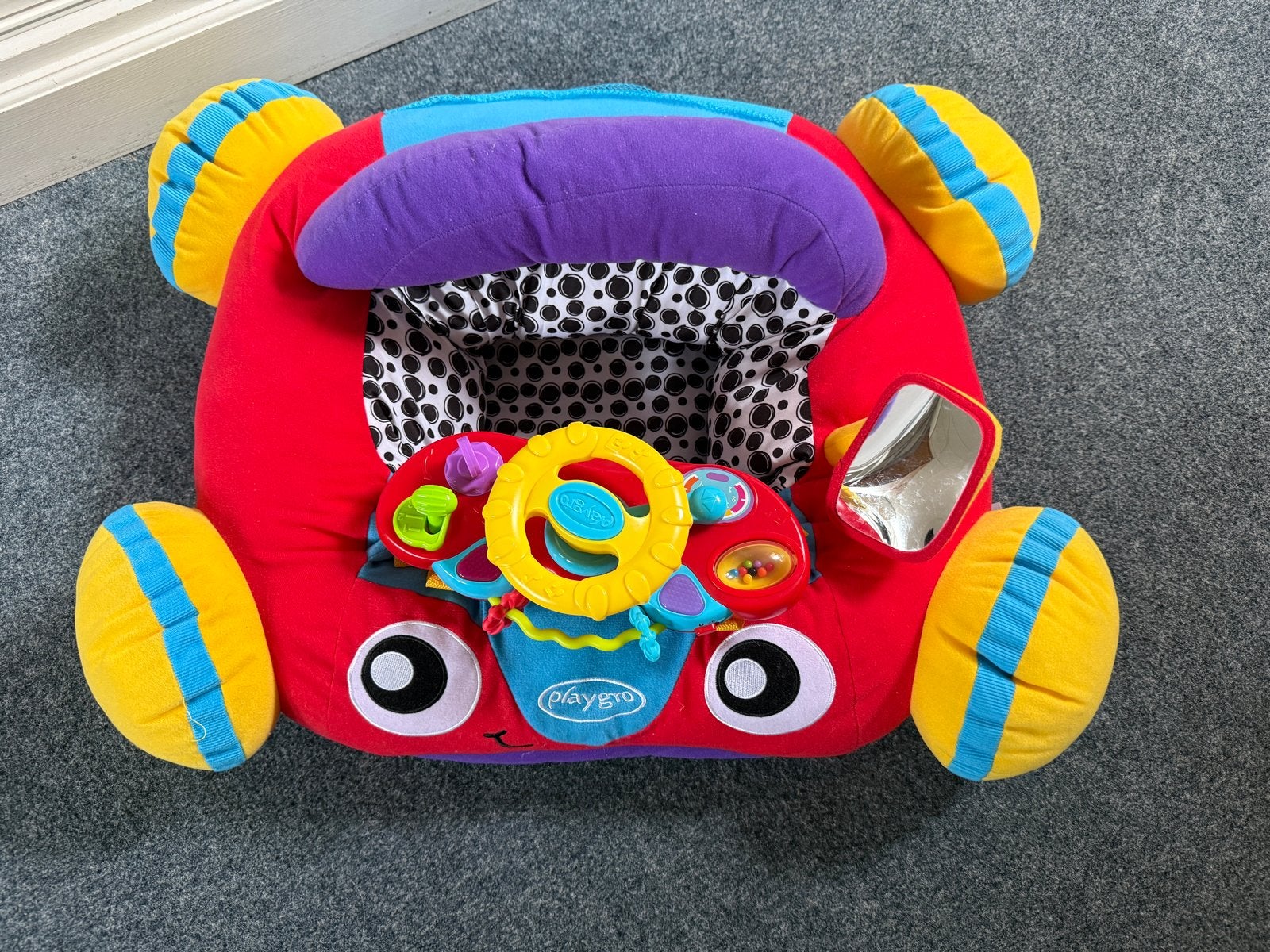 Playgro Baby Speelstoel met Stuur en Spiegeltje, Kinderen en Baby's, Ophalen of Verzenden, Zo goed als nieuw, Auto