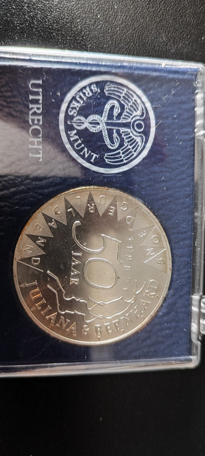 Zilveren 50 Gulden Munt 1987 - 50 Jaar Juliana & Bernhard, Postzegels en Munten, Munten | Nederland, Ophalen of Verzenden