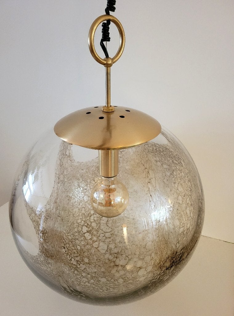 Xl bubble globe van La Murrina, Murano glas en messing, Gebruikt, Vintage design, Mid Century Modern, Ophalen of Verzenden, Glas