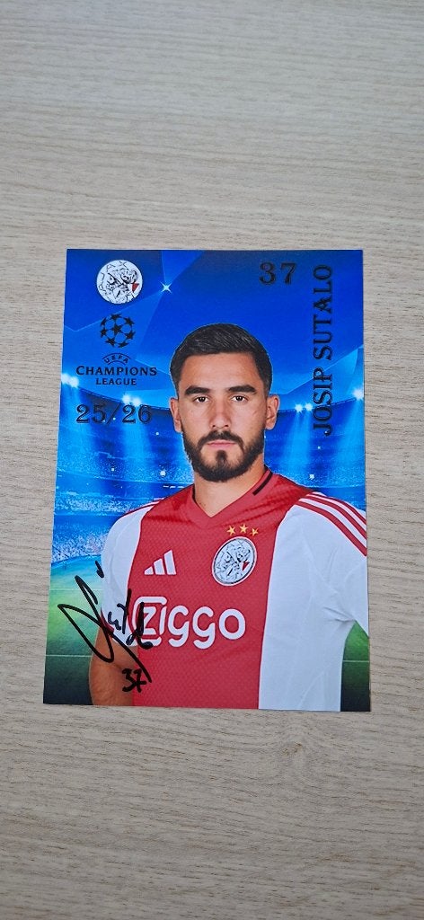 Foto met handtekening; Josip Sutalo # Ajax Amsterdam, Ophalen of Verzenden, Nieuw, Ajax, Overige typen