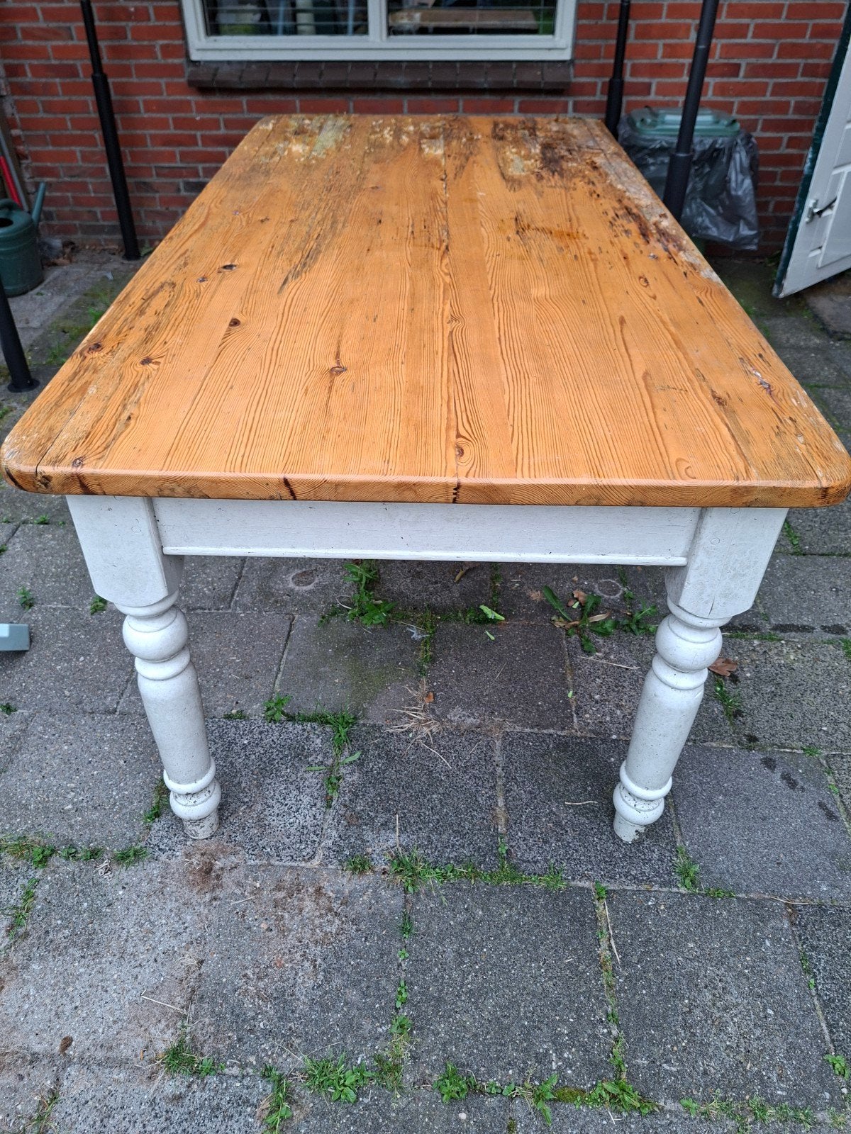 STEVIGE KLUSTAFEL OF WERKTAFEL, Tuin en Terras, Ophalen of Verzenden, Rechthoekig, Hout