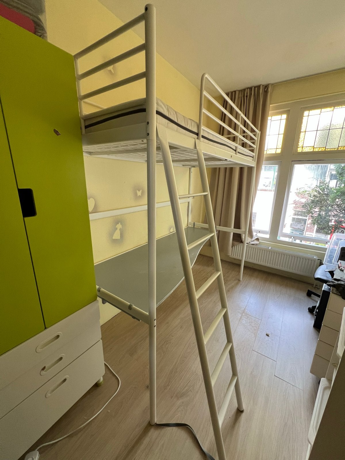IKEA Tromso Hoogslaper met bureau, 90x200cm, Ophalen, Gebruikt, Eenpersoons, 200 cm
