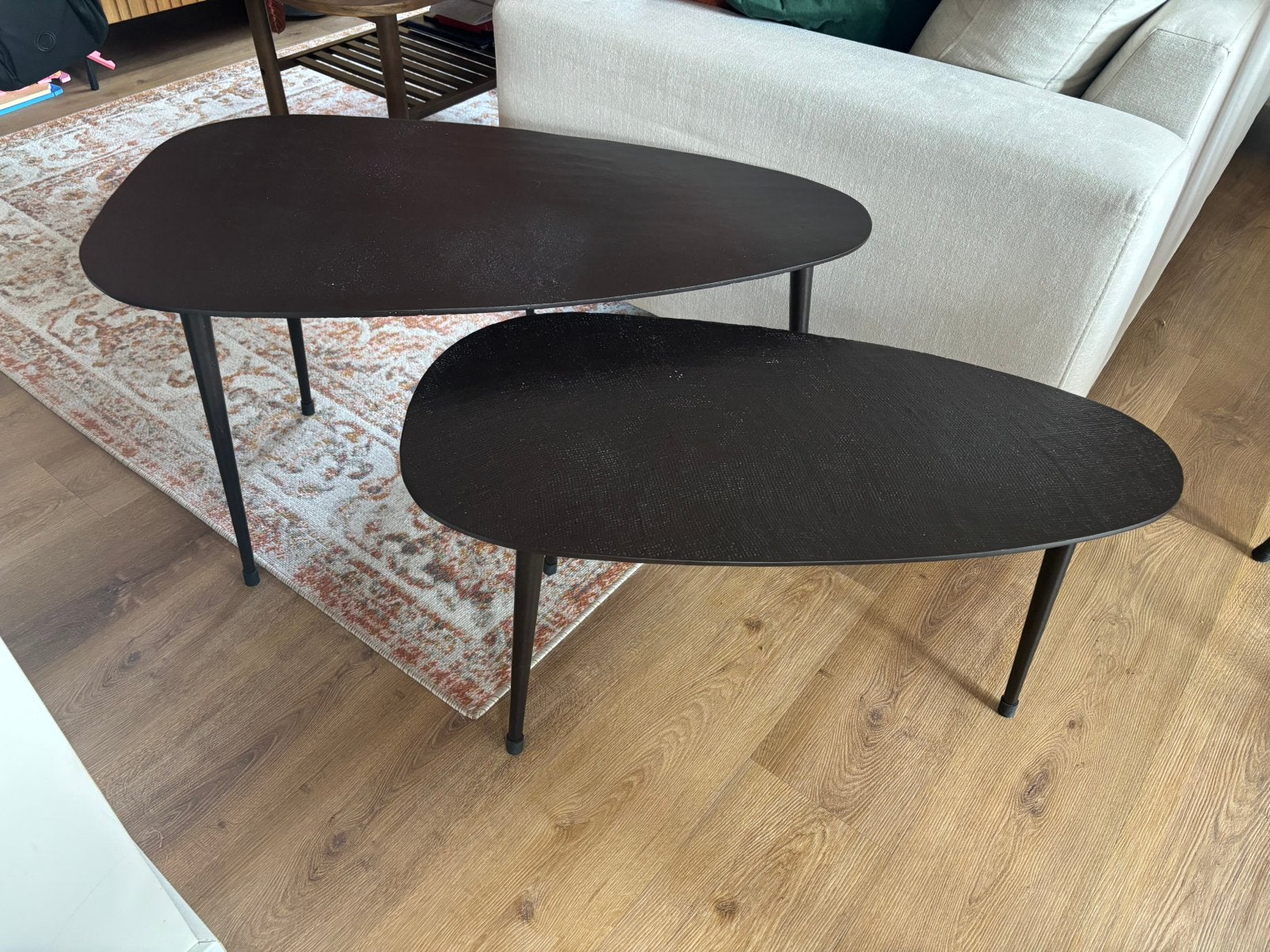 Zwarte Salontafels Set (Woood Triangle), Ophalen, Minder dan 50 cm, 50 tot 100 cm, Zo goed als nieuw