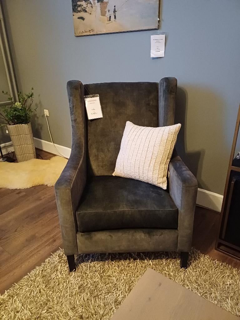 Fauteuil Veneto donkergroen velours, Ophalen, O, O, Landelijk klassiek
