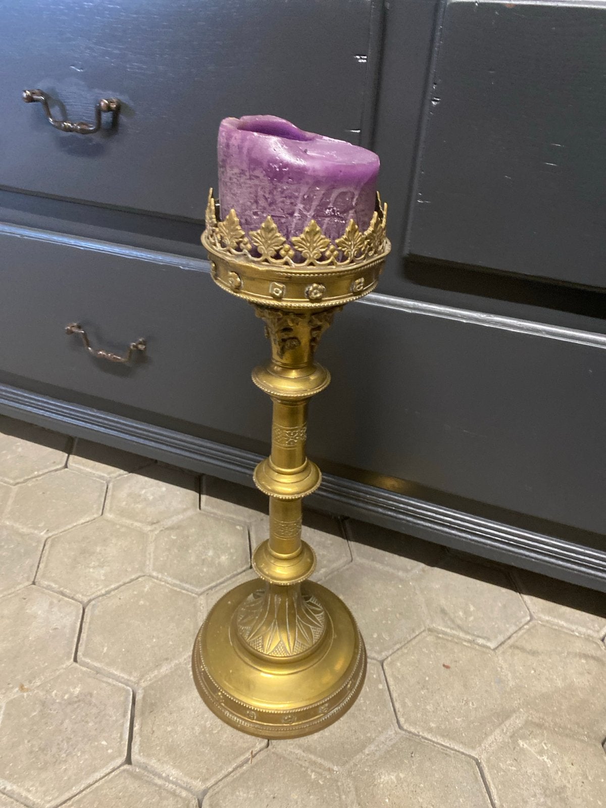 Antieke Bronzen Kandelaar - Elegant en Decoratief, Ophalen of Verzenden, Koper of Brons