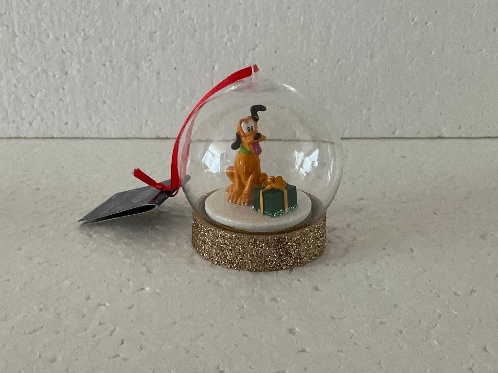 Disney Pluto - globe - kerstbal, Verzamelen, Disney, Ophalen of Verzenden, Goofy of Pluto, Zo goed als nieuw, Beeldje of Figuurtje