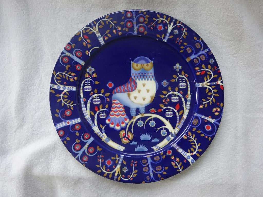 Porselein groot bord Iittala, decor Uil., Huis en Inrichting, Keuken | Servies, Ophalen of Verzenden, Zo goed als nieuw, Bord(en)