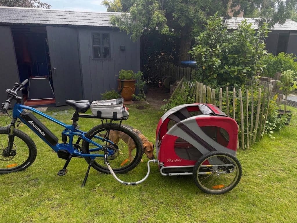 Hondenkar opvouwbaar met fietsadapter - stevige banden, Ophalen, Gebruikt, Hondenkar, Opvouwbaar