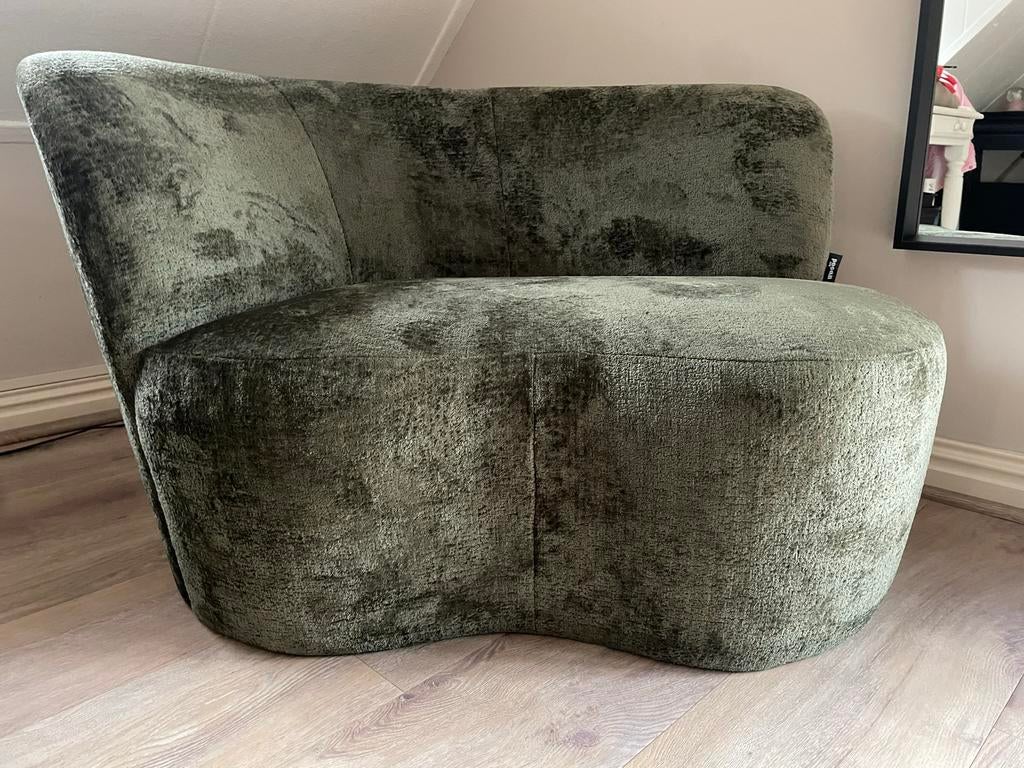 Fauteuil Woood warmgroen €150 mooie, vaste prijs, Huis en Inrichting, Banken | Sofa's en Chaises Longues, Zo goed als nieuw, Eenpersoons