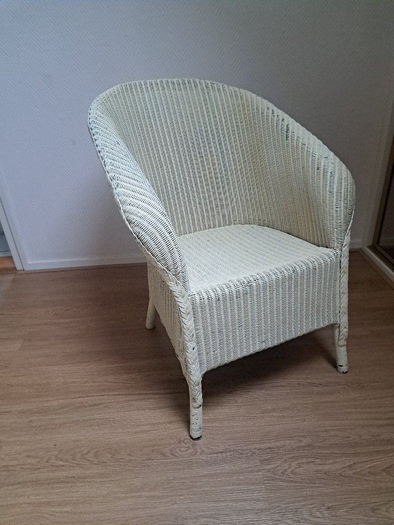 Stoel, Ophalen, Gebruikt, Wit, Riet of Rotan