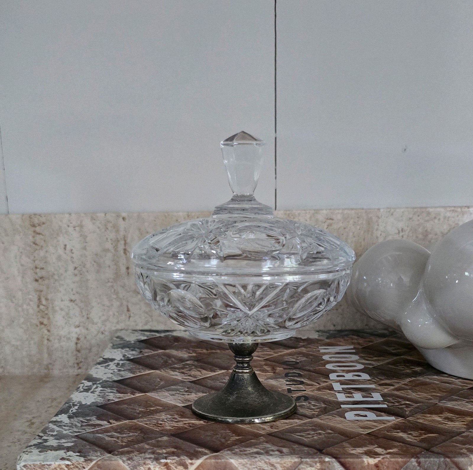 Vintage bonbon schaaltje, Huis en Inrichting, Glas, Verzenden, Gebruikt