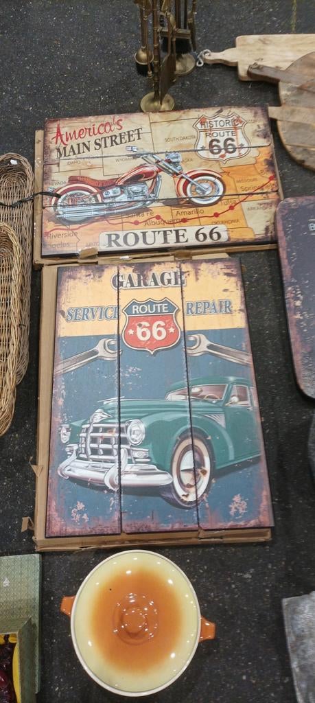 Wandbord mancave route 66, Huis en Inrichting, Woonaccessoires | Wanddecoraties, Ophalen, Nieuw