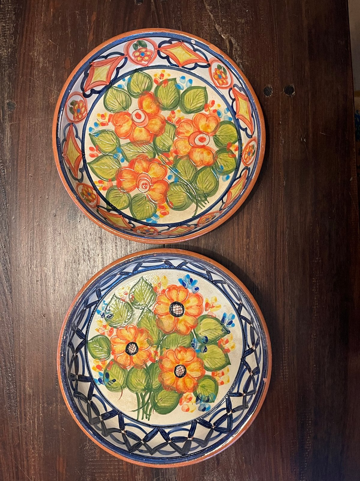 Set van 2 handgeschilderde Portugese schalen, 20 cm, Huis en Inrichting, Overige typen, Ophalen of Verzenden, Zo goed als nieuw