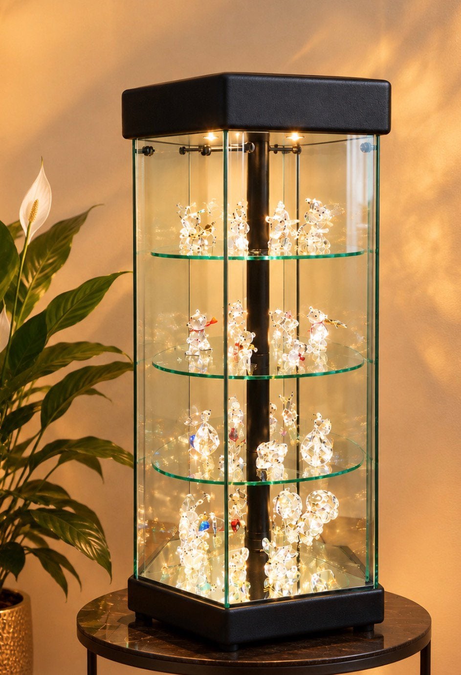 Draaiende vitrine, Ophalen, Gebruikt, 50 tot 100 cm, Glas