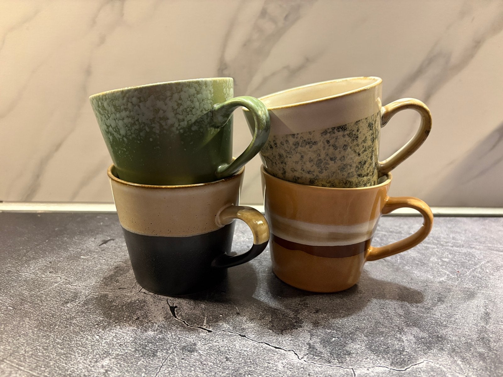 4x HK living cappuccinomok 70’s, Ophalen, Overige merken, Keramiek, Mok