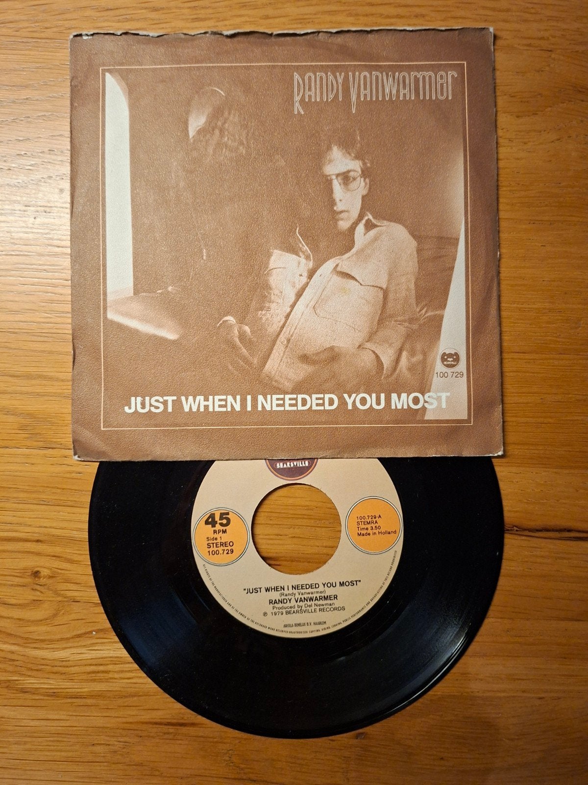 Randy VanWarmer - Just When I Needed You Most (Single), Gebruikt, 7 inch, Ophalen of Verzenden, Pop