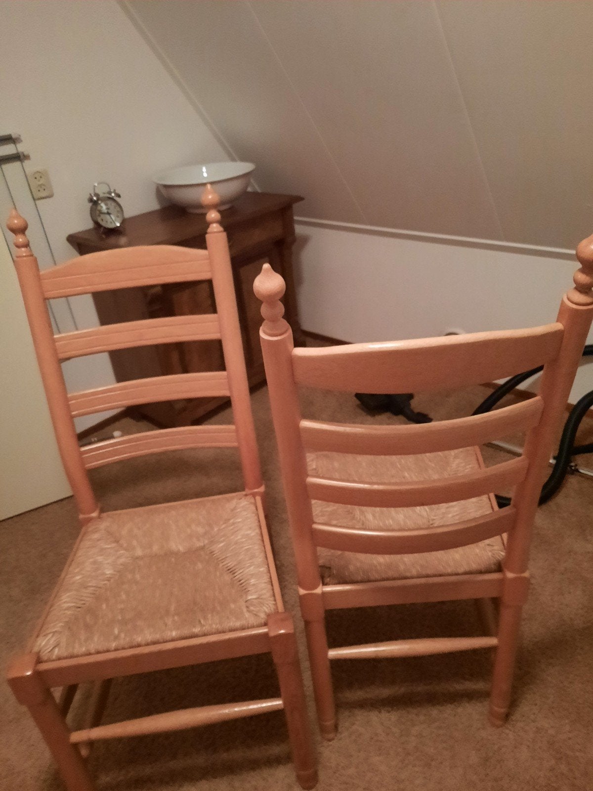 4 eiken stoelen met biezen zitting, Ophalen