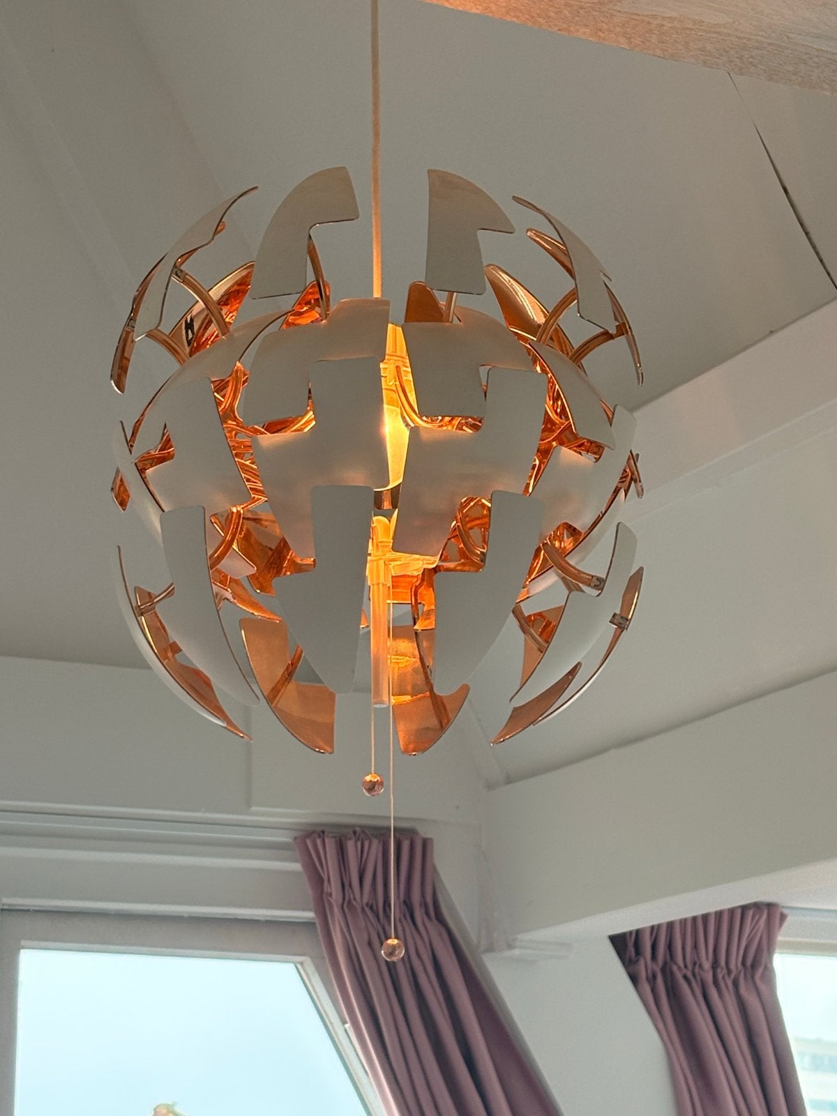 IKEA PS 2014 hanglamp, wit/koper, Ophalen, Zo goed als nieuw, Metaal, E27 (groot)