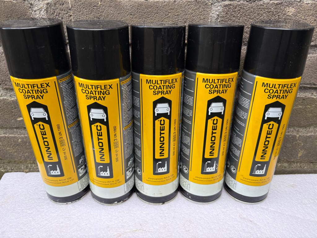 5x Innotec Multiflex Coating Spray - Zwart (500ml), Auto diversen, Onderhoudsmiddelen, Ophalen of Verzenden